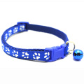 Fabricant en gros multicolors PAW PRINT Collier de chien de chat en nylon réglable avec cloche